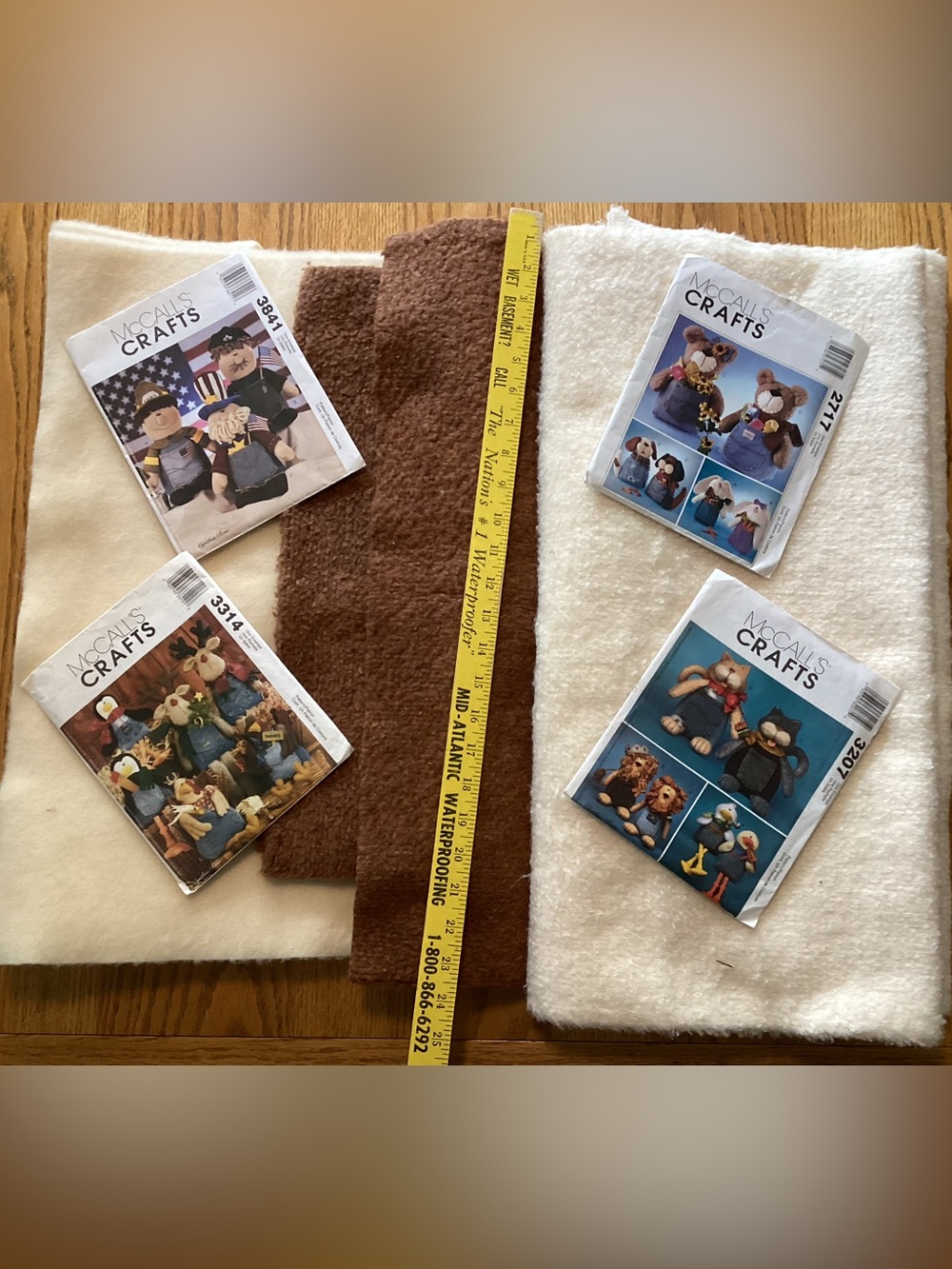 McCalls Crafts Plush denim and felt animals/EMS personnel